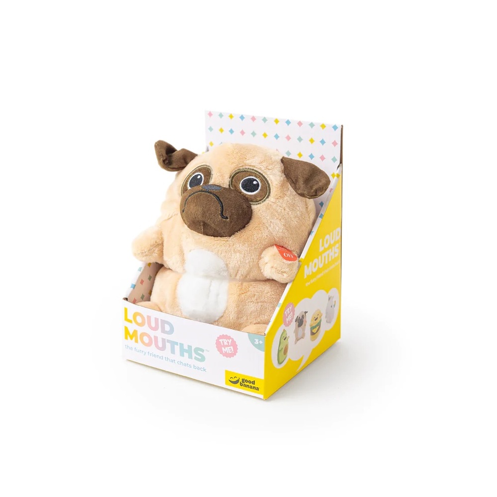 Talking plush pug
